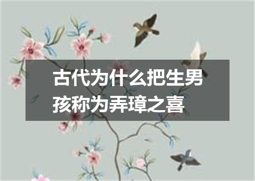 古代为什么把生男孩称为弄璋之喜