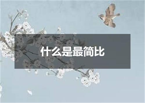 什么是最简比