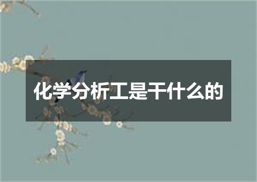化学分析工是干什么的
