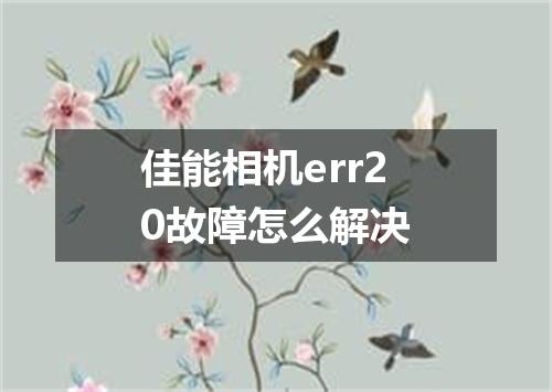 佳能相机err20故障怎么解决