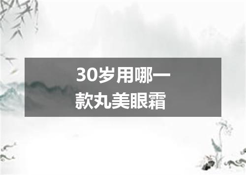 30岁用哪一款丸美眼霜