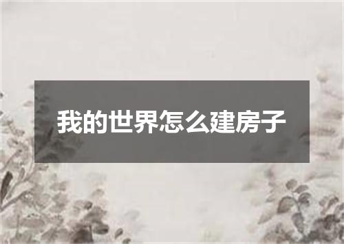 我的世界怎么建房子