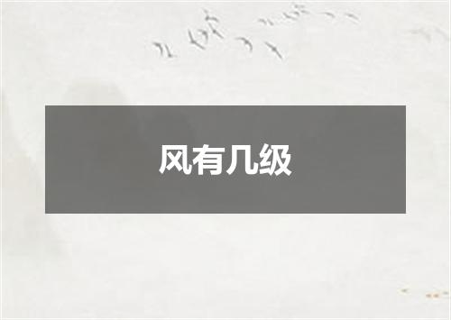 风有几级