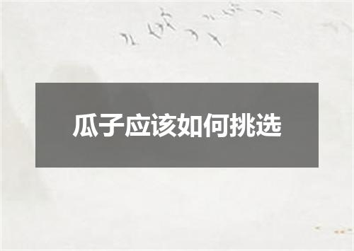 瓜子应该如何挑选