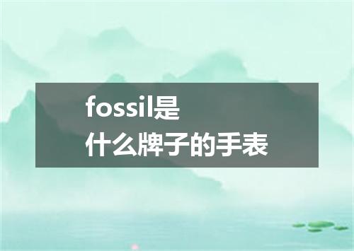 fossil是什么牌子的手表