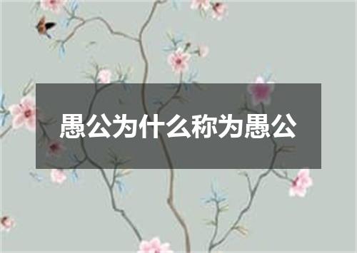 愚公为什么称为愚公