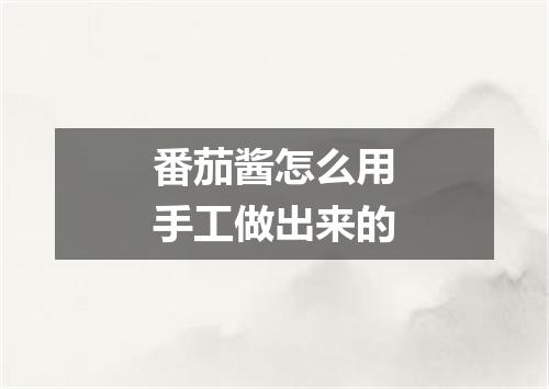 番茄酱怎么用手工做出来的