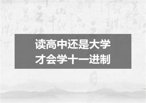 读高中还是大学才会学十一进制
