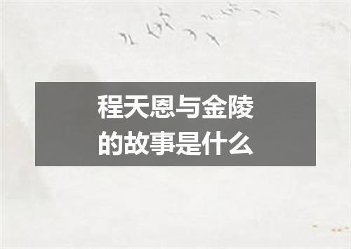 程天恩与金陵的故事是什么