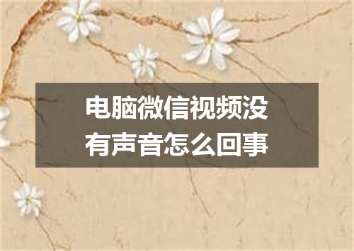 电脑微信视频没有声音怎么回事
