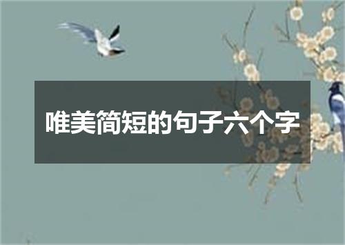 唯美简短的句子六个字