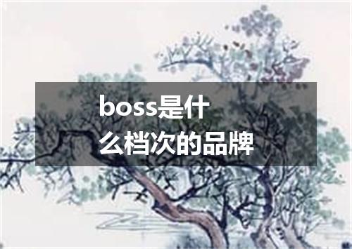 boss是什么档次的品牌