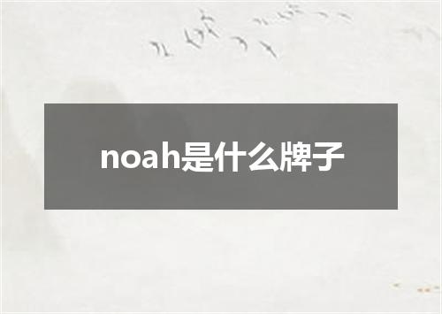 noah是什么牌子