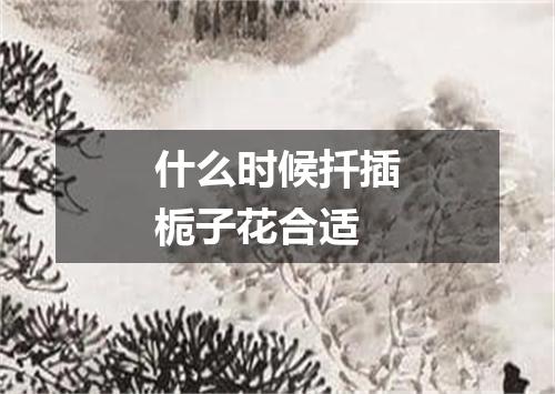 什么时候扦插栀子花合适