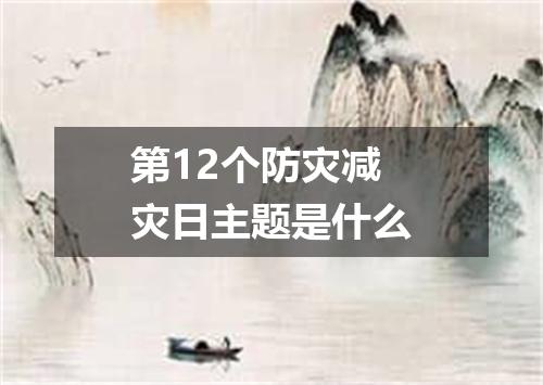 第12个防灾减灾日主题是什么