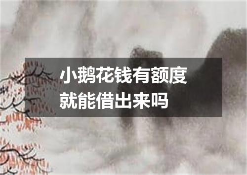 小鹅花钱有额度就能借出来吗