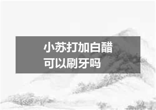 小苏打加白醋可以刷牙吗