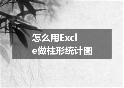 怎么用Excle做柱形统计图