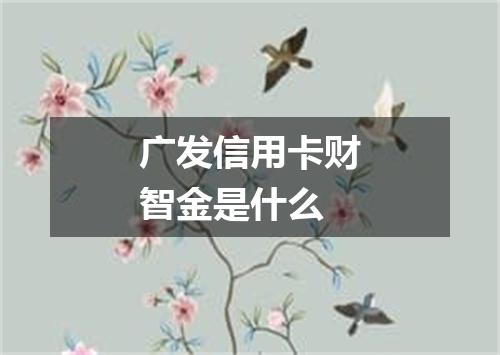 广发信用卡财智金是什么