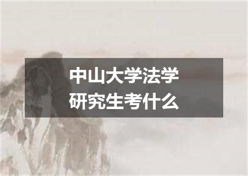 中山大学法学研究生考什么