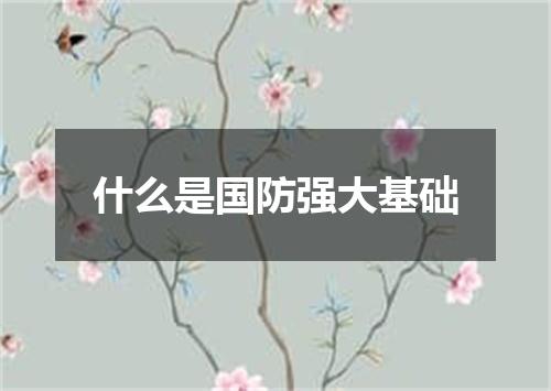 什么是国防强大基础