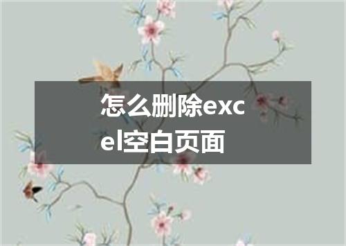 怎么删除excel空白页面