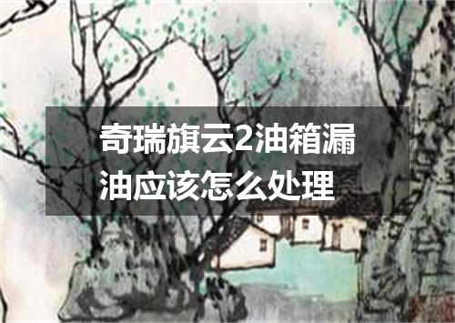 奇瑞旗云2油箱漏油应该怎么处理