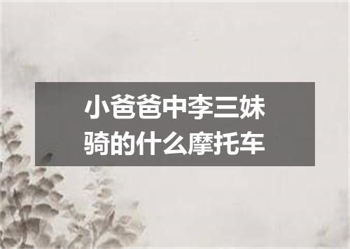 小爸爸中李三妹骑的什么摩托车