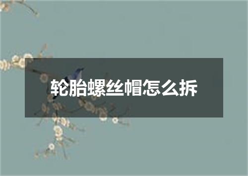 轮胎螺丝帽怎么拆