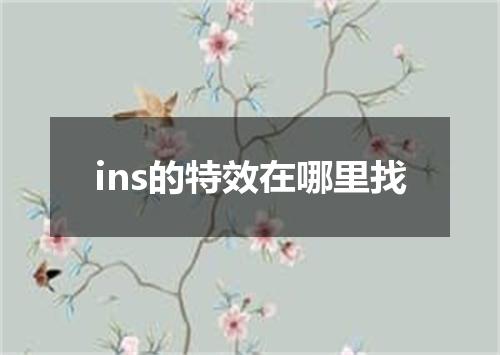 ins的特效在哪里找