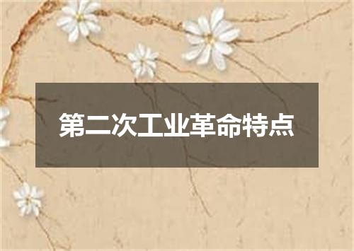 第二次工业革命特点