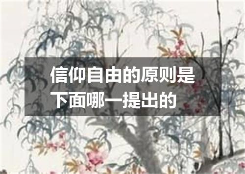 信仰自由的原则是下面哪一提出的