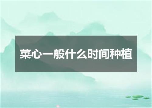 菜心一般什么时间种植