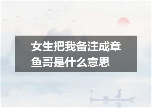 女生把我备注成章鱼哥是什么意思