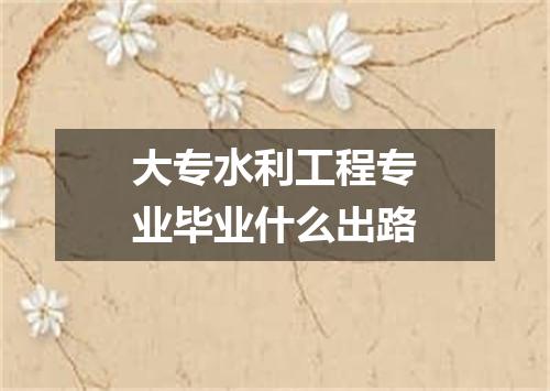 大专水利工程专业毕业什么出路