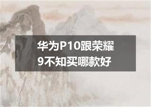 华为P10跟荣耀9不知买哪款好
