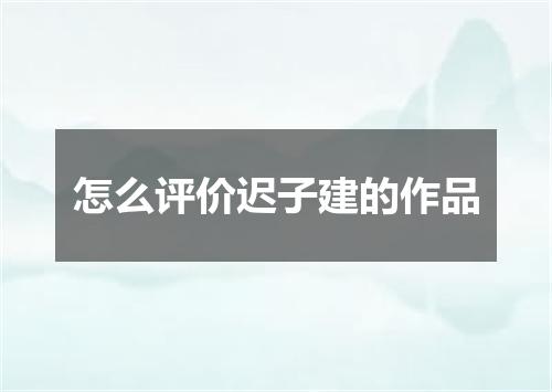 怎么评价迟子建的作品