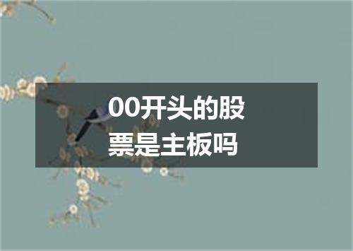 00开头的股票是主板吗