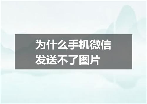 为什么手机微信发送不了图片
