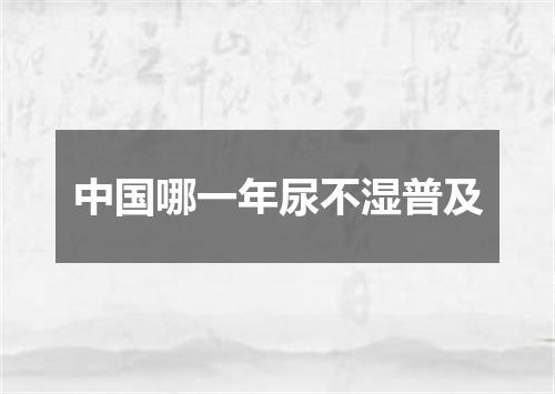 中国哪一年尿不湿普及