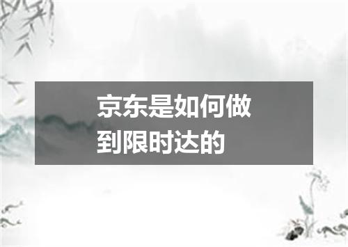 京东是如何做到限时达的