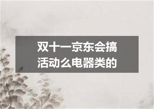 双十一京东会搞活动么电器类的