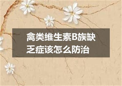 禽类维生素B族缺乏症该怎么防治