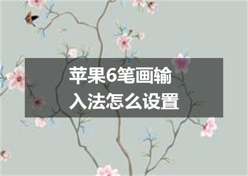 苹果6笔画输入法怎么设置