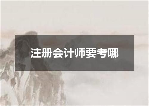 注册会计师要考哪