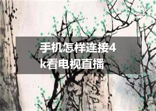手机怎样连接4k看电视直播