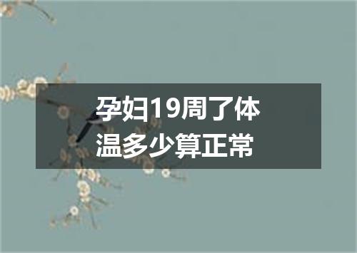 孕妇19周了体温多少算正常