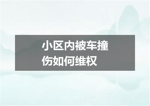 小区内被车撞伤如何维权