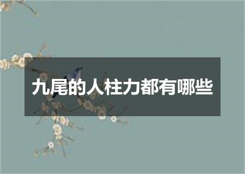 九尾的人柱力都有哪些