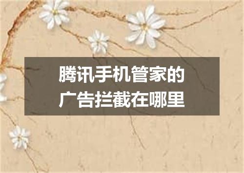 腾讯手机管家的广告拦截在哪里